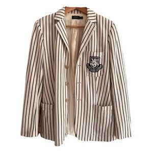 Ralph Lauren Cream Blazer with Black Stripes